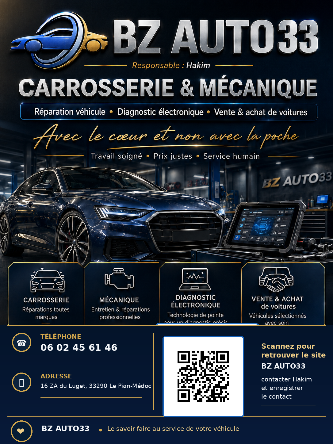 Flyer BZ AUTO33 - Carrosserie et mécanique au Pian-Médoc